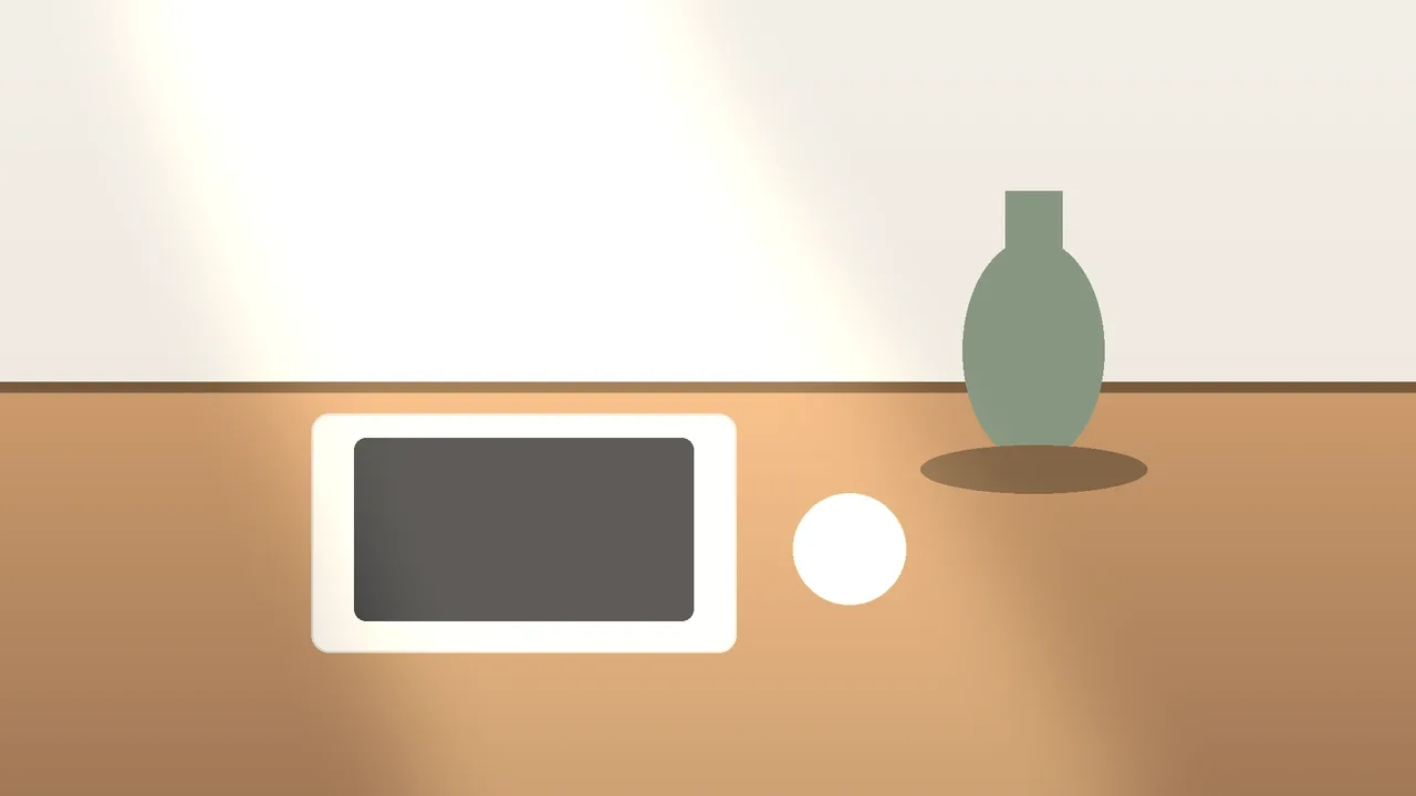 A brown leather wallet and a brass key neatly placed on a wooden desk with a memo pad and a teacup